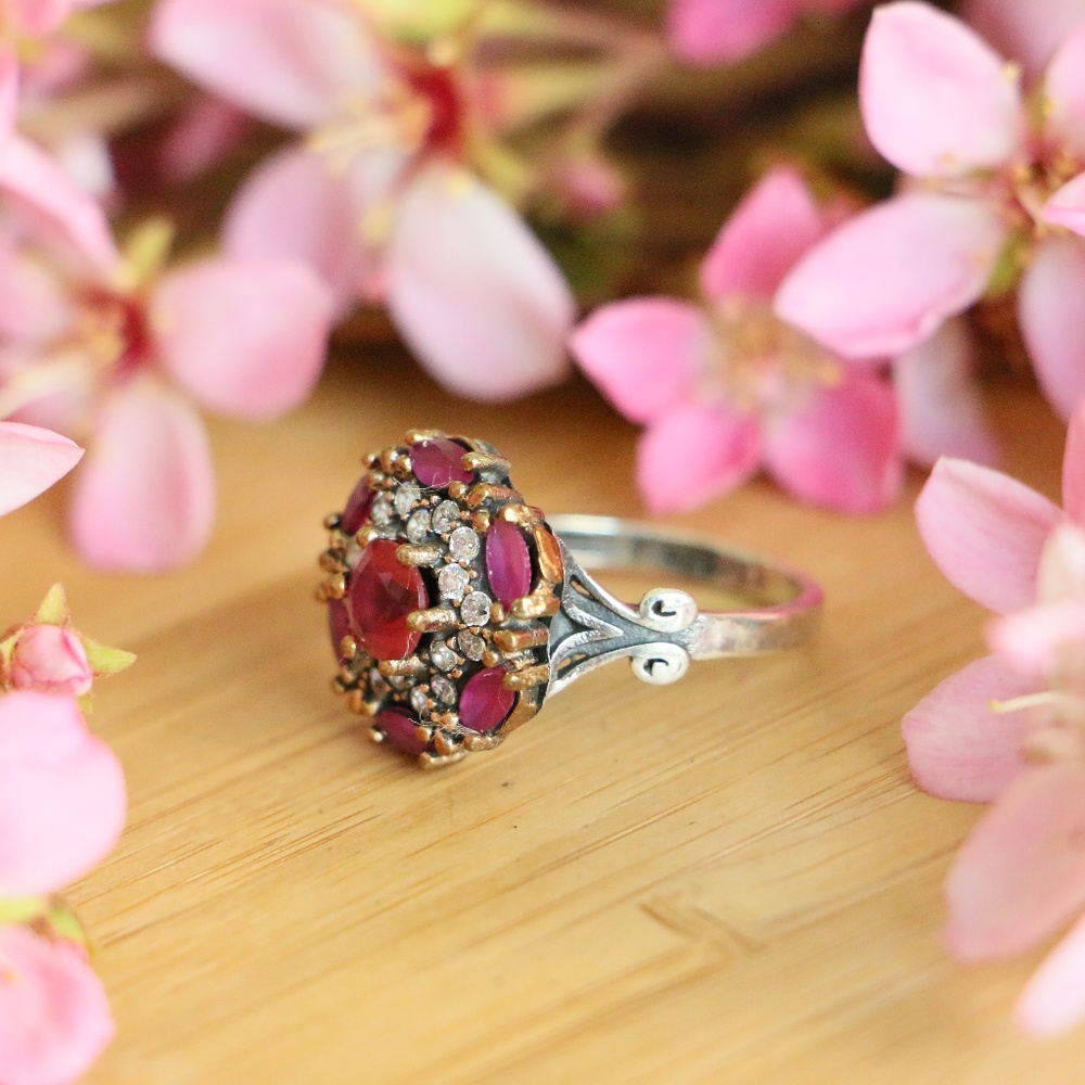Sterling Silver Jade Stones And Cubic Zirconia - Picture 3 of 6